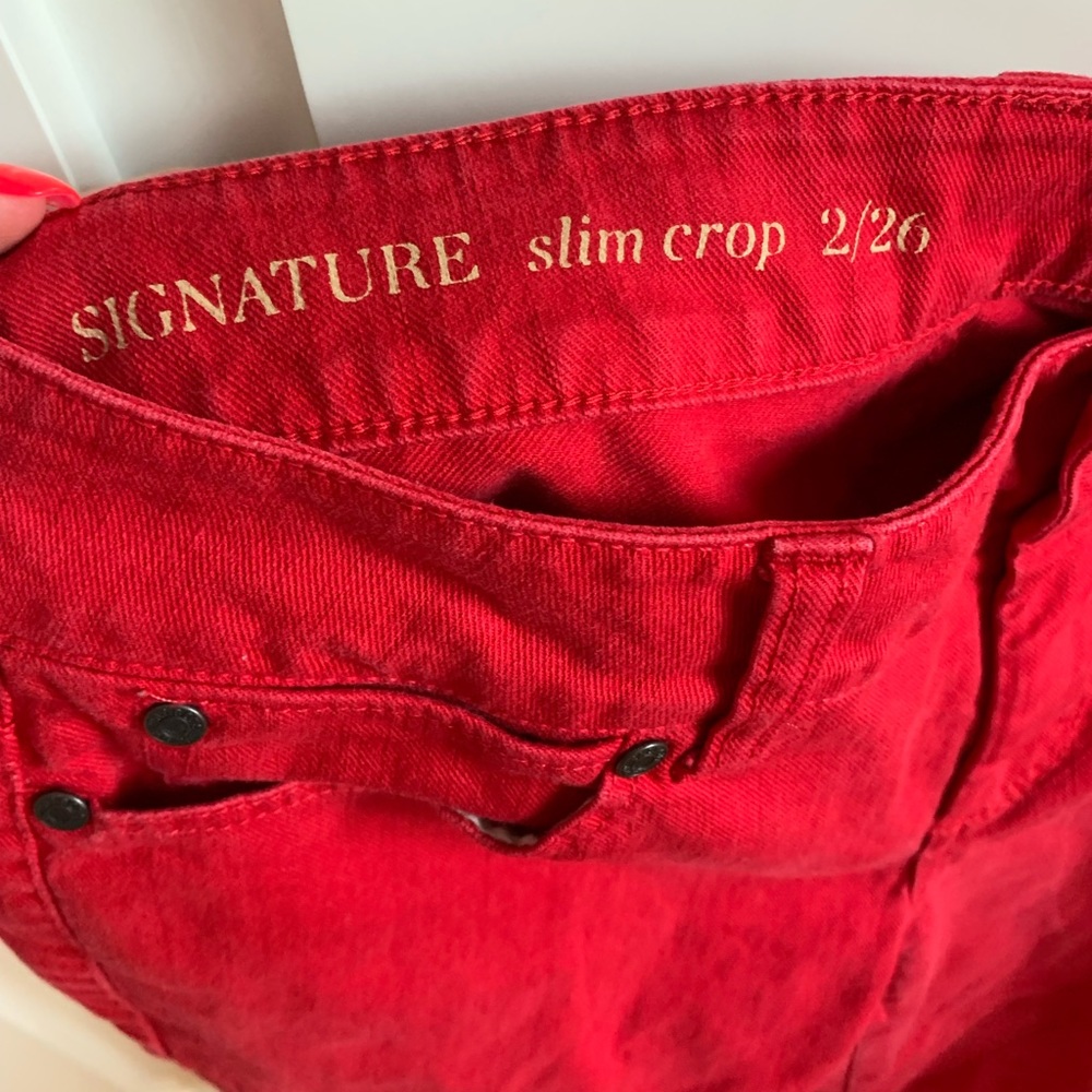 Red Talbots Signature crop Jean - Picture 3 of 3